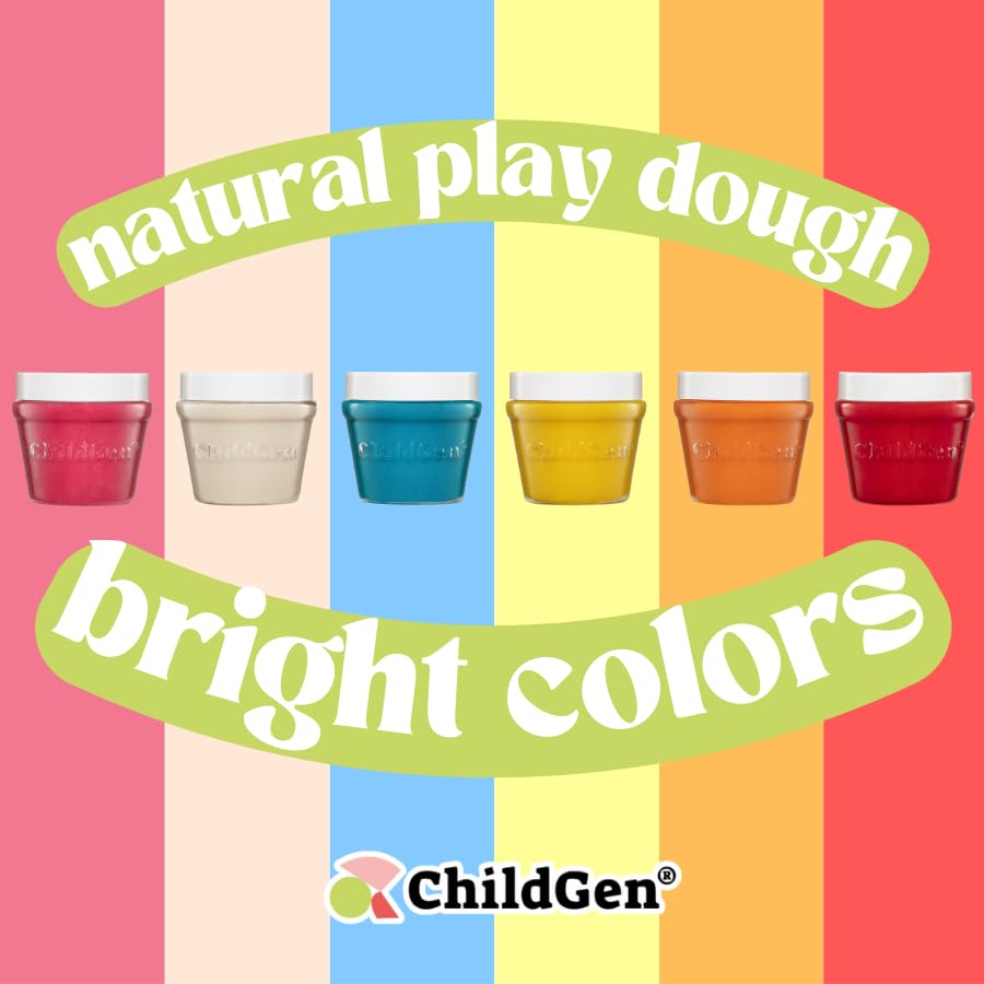 ChildGen Natural Play Dough Set – 6-Pack, Non-Toxic & Ultra Soft