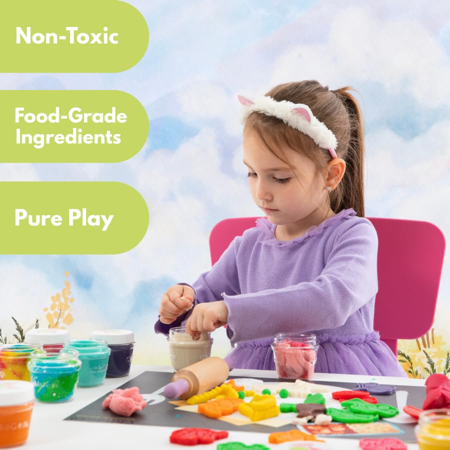 ChildGen Natural Play Dough Set – 6x4.5oz, Non-Toxic, Soft & Long-Lasting