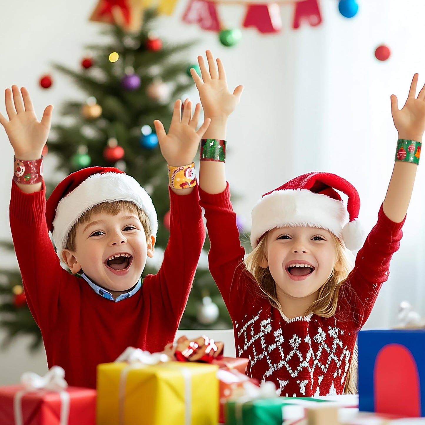 Childom 36 Pcs Christmas Slap Bracelets – Party Favors & Classroom Prizes