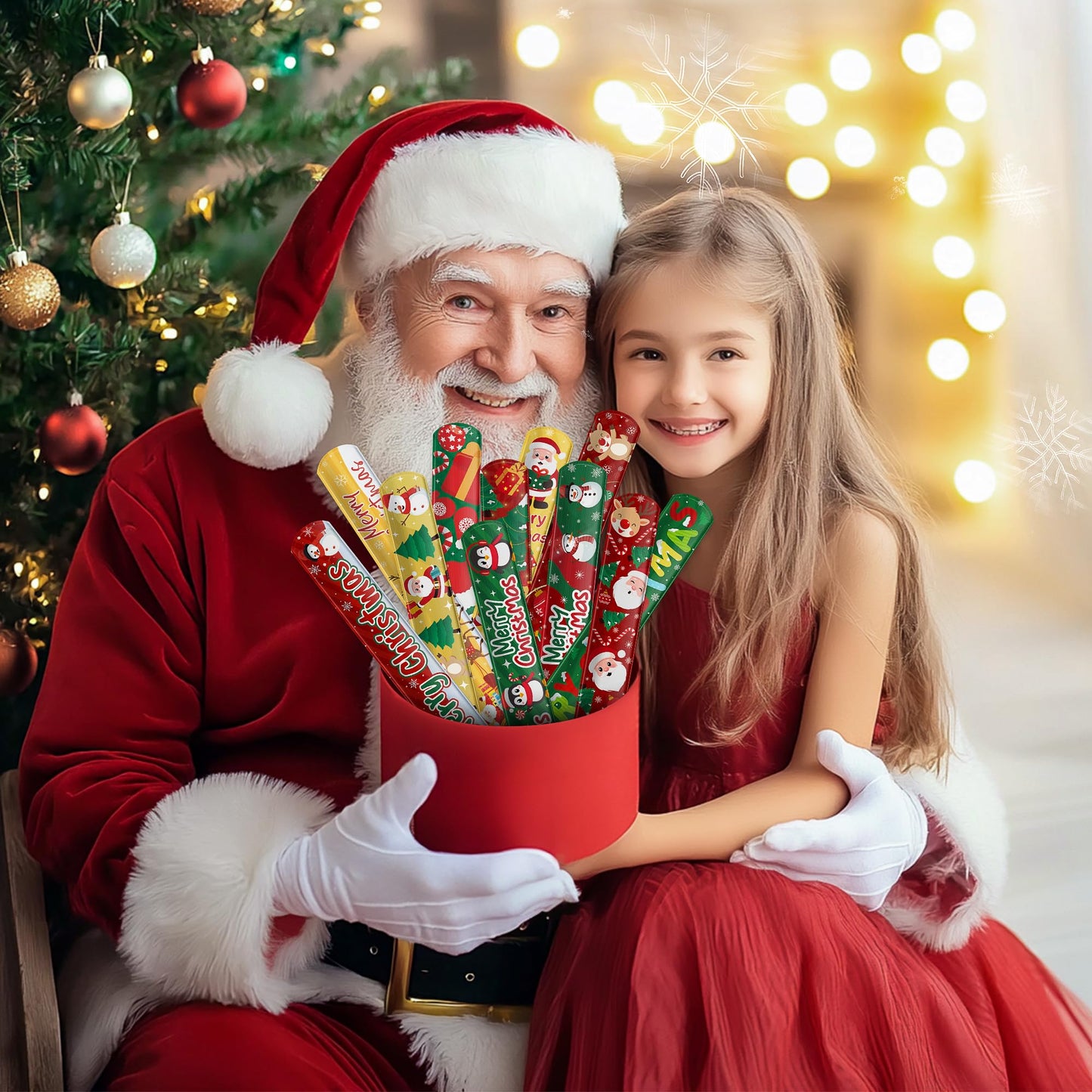 Childom 36 Pcs Christmas Slap Bracelets – Party Favors & Classroom Prizes