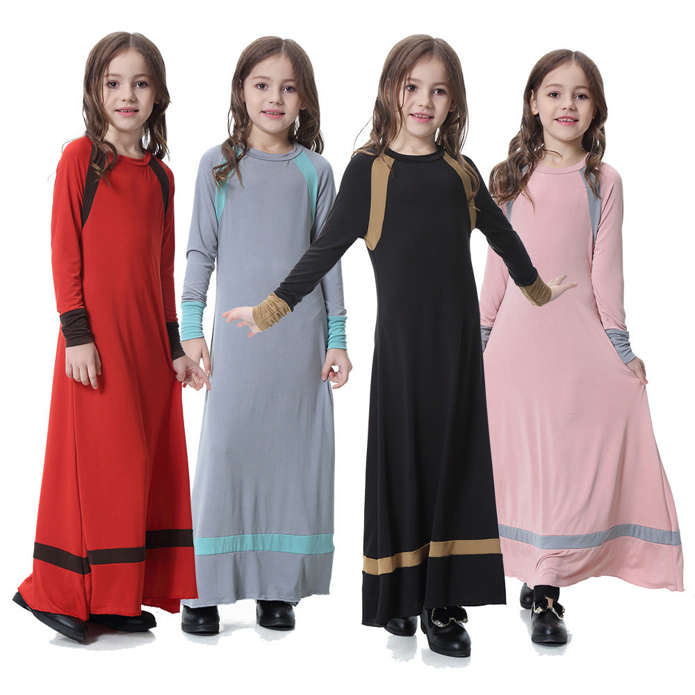 Children's Abaya Dress, Long-sleeved Modest Dress for Girls, Kids' Modest Dress