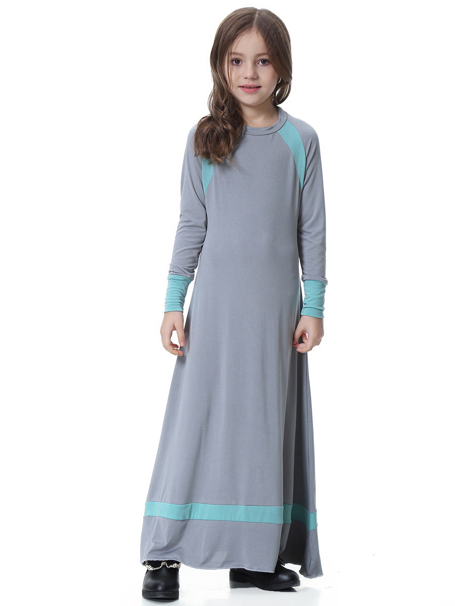Children's Abaya Dress, Long-sleeved Modest Dress for Girls, Kids' Modest Dress