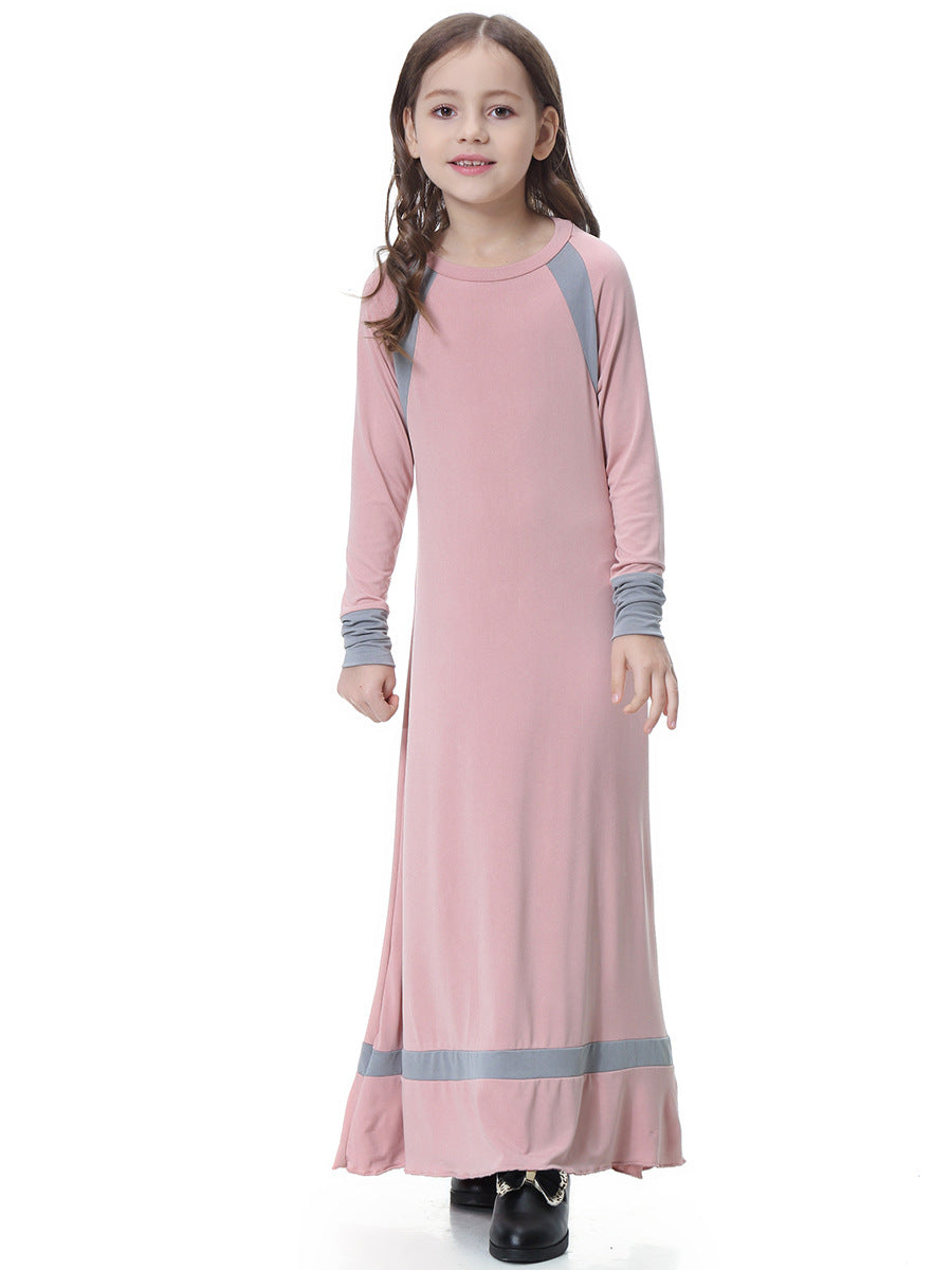 Children's Abaya Dress, Long-sleeved Modest Dress for Girls, Kids' Modest Dress