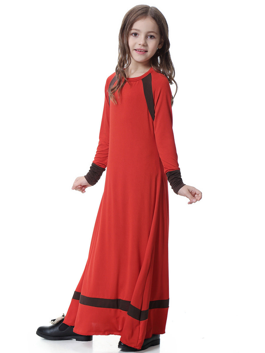 Children's Abaya Dress, Long-sleeved Modest Dress for Girls, Kids' Modest Dress