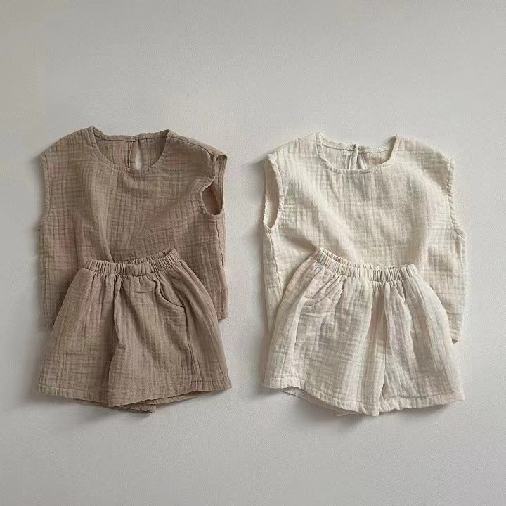 Children's Breathable Vest and Shorts Set, Comfortable Two-pieces Set