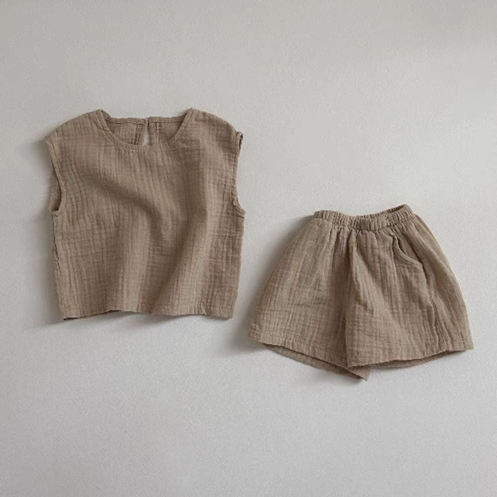 Children's Breathable Vest and Shorts Set, Comfortable Two-pieces Set