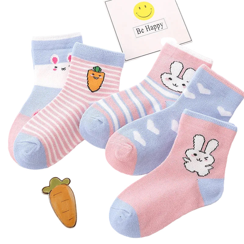 Kids' Combed Cotton Socks | Mid-Calf Jacquard Socks for Boys & Girls