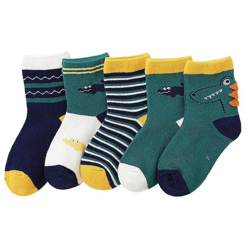 Kids' Combed Cotton Socks | Mid-Calf Jacquard Socks for Boys & Girls