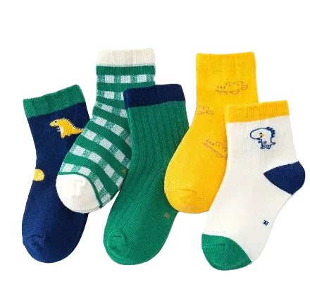 Kids' Combed Cotton Socks | Mid-Calf Jacquard Socks for Boys & Girls