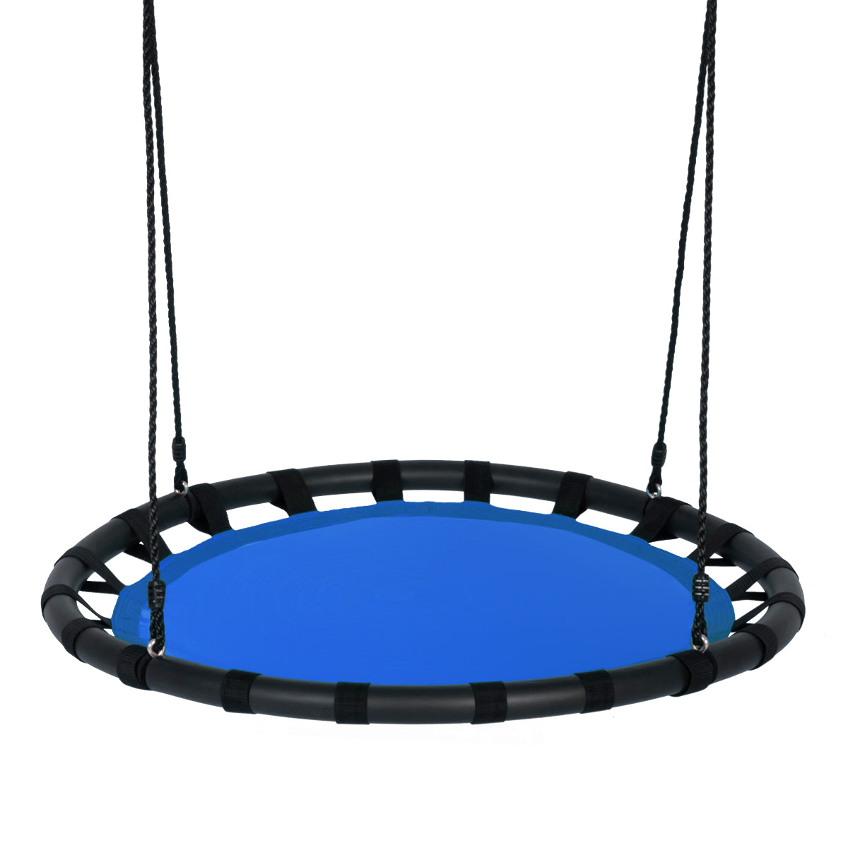 Kids Round Tree Swing with Adjustable Ropes and Hook Rings-Orange