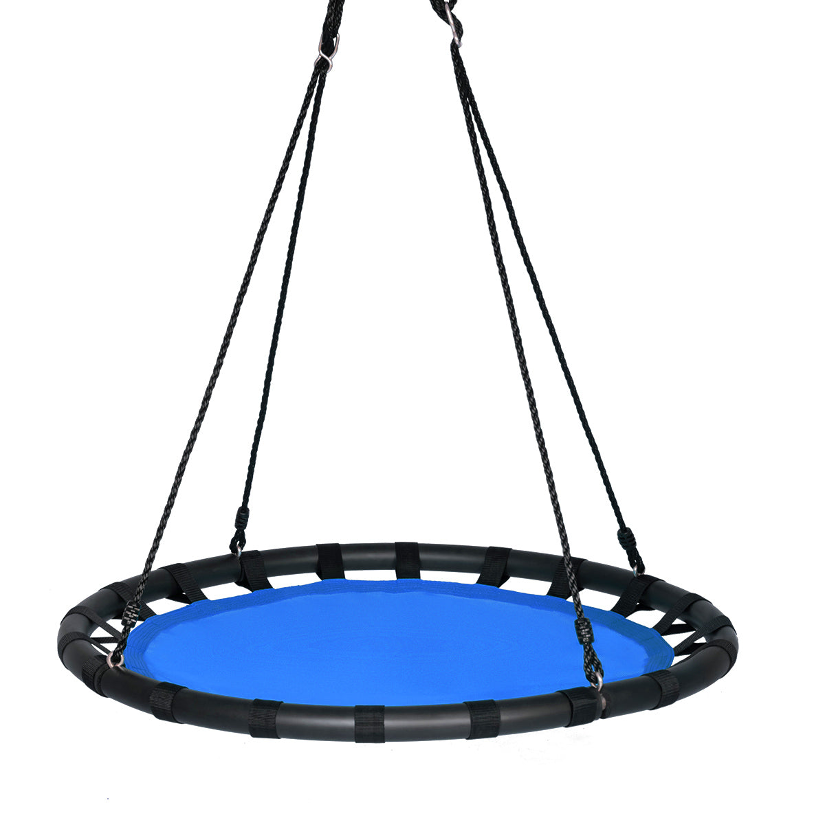 Kids Round Tree Swing with Adjustable Ropes and Hook Rings-Orange