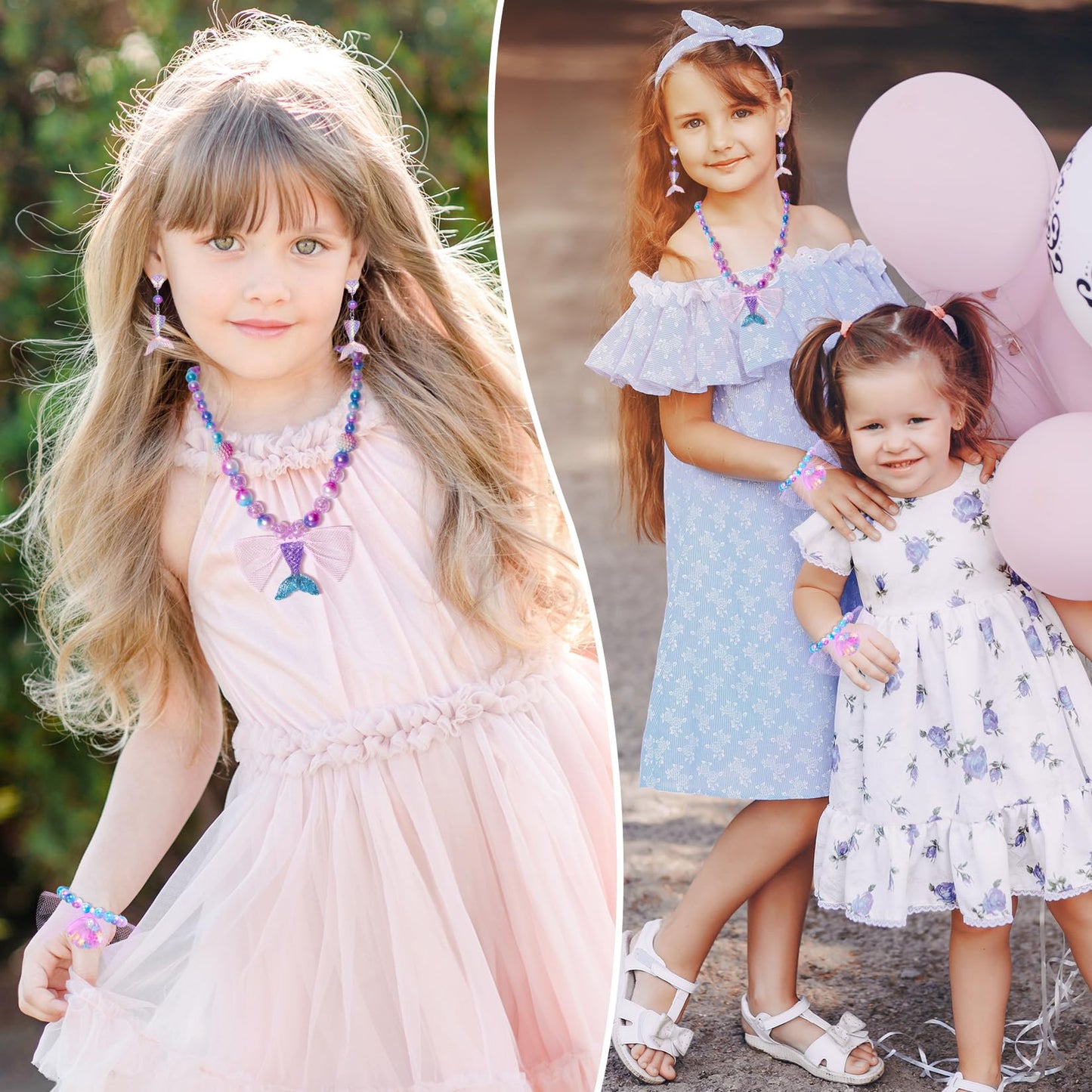 Chillife Mermaid Toys Jewelry Set for Girls | Necklace, Bracelet, Ring & Earrings