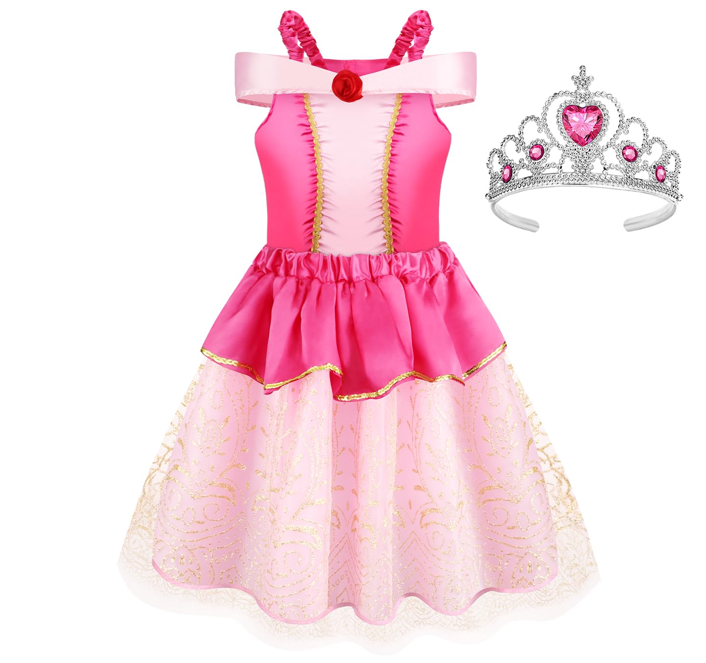 Chillife Princess Dress Up Set for Girls - 4 Themed Costumes for Ages 3-8