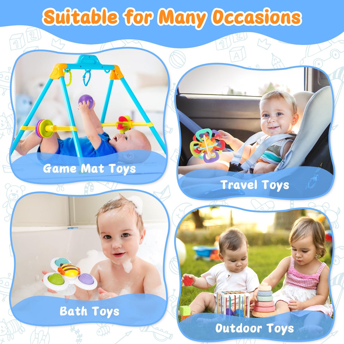 Chillife Montessori Baby Toys 6–12 Months | Safe Stacking Rings & Teether Spinner