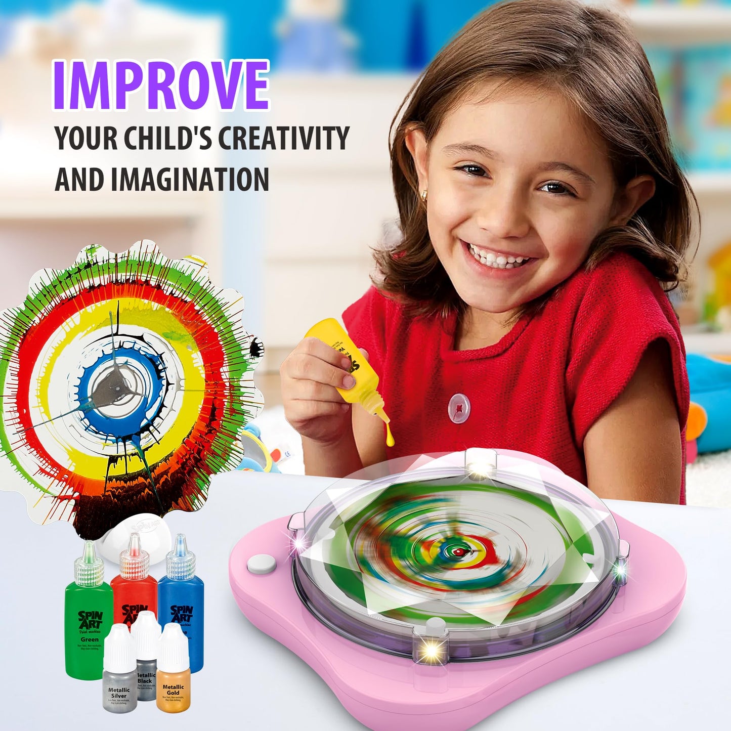Chilpals Spin Art Machine for Kids | Creative Painting Spinner Kit (Ages 4-12)