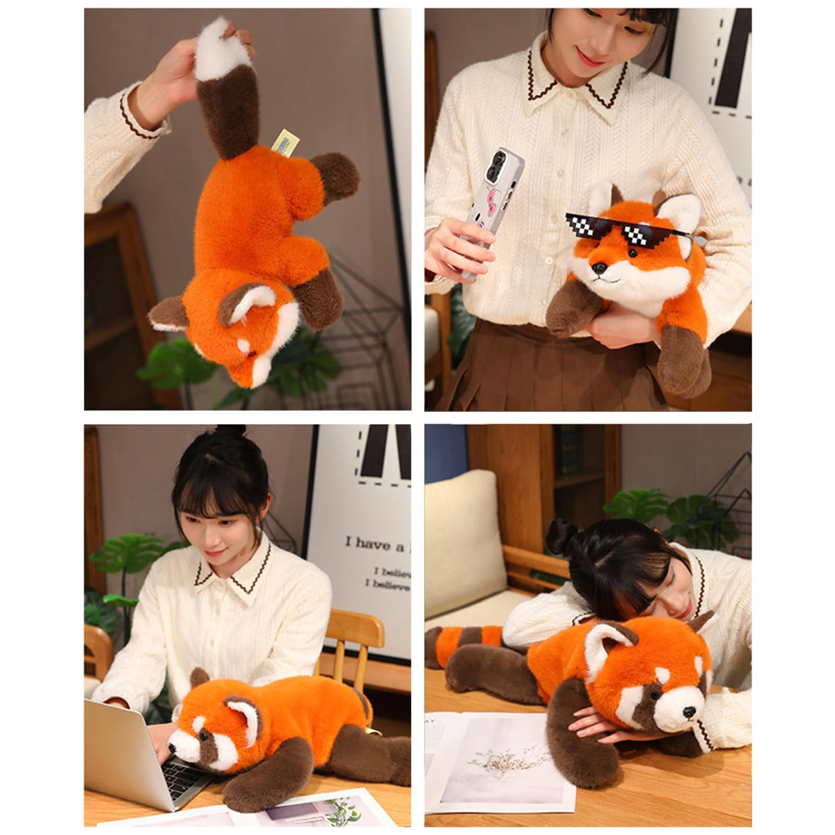 Chilsoby Fox Weighted Plush – 11.8 inch Cute Hugging Pillow