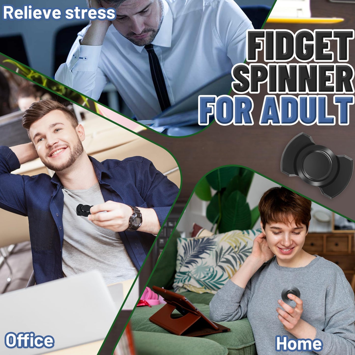 Chilvil 3-in-1 Fidget Spinner: Magnetic Slider, Clicker & Spinner for Focus