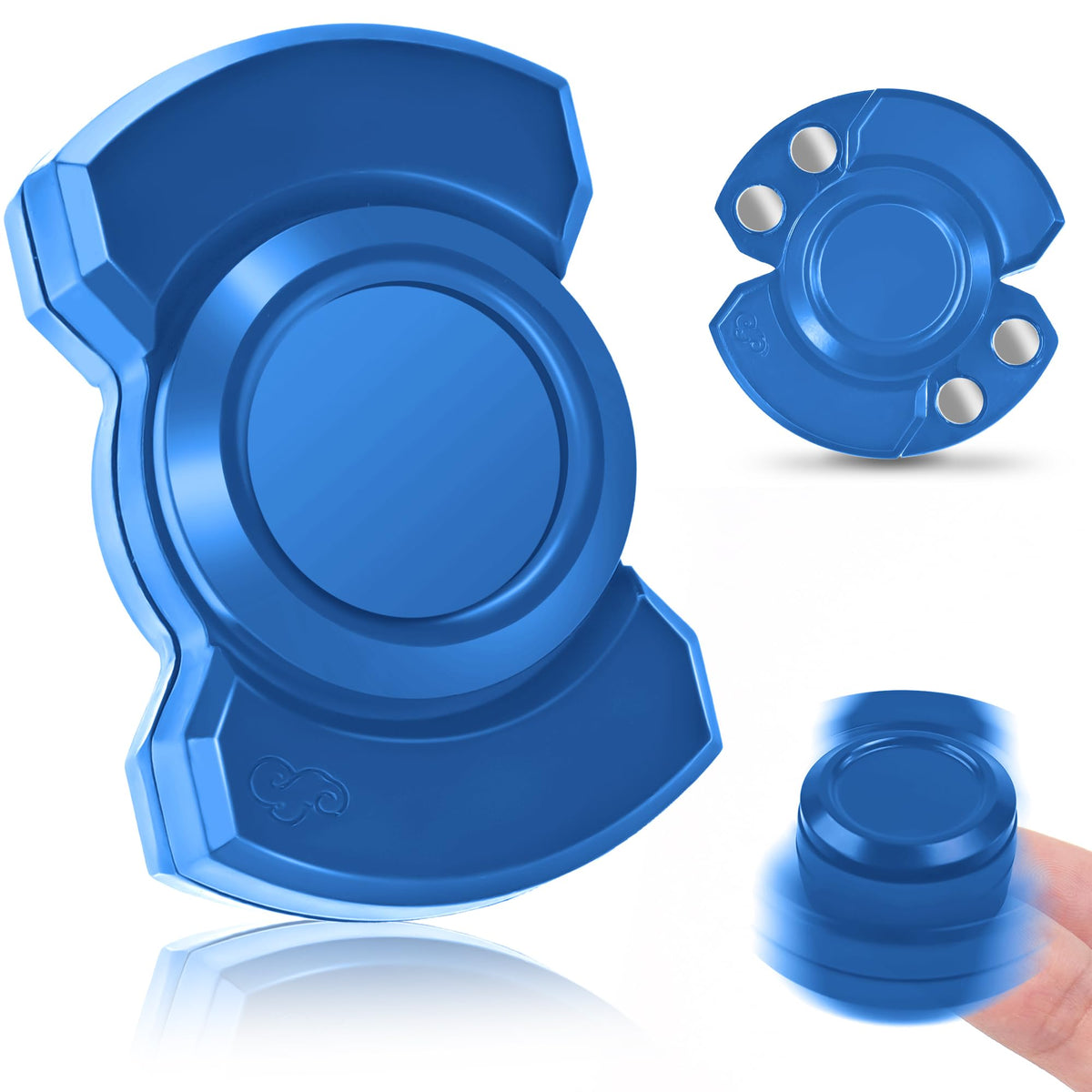Chilvil 3-in-1 Fidget Spinner Toy – Magnetic Slider Clicker, Metal EDC for Focus & Calm – Blue