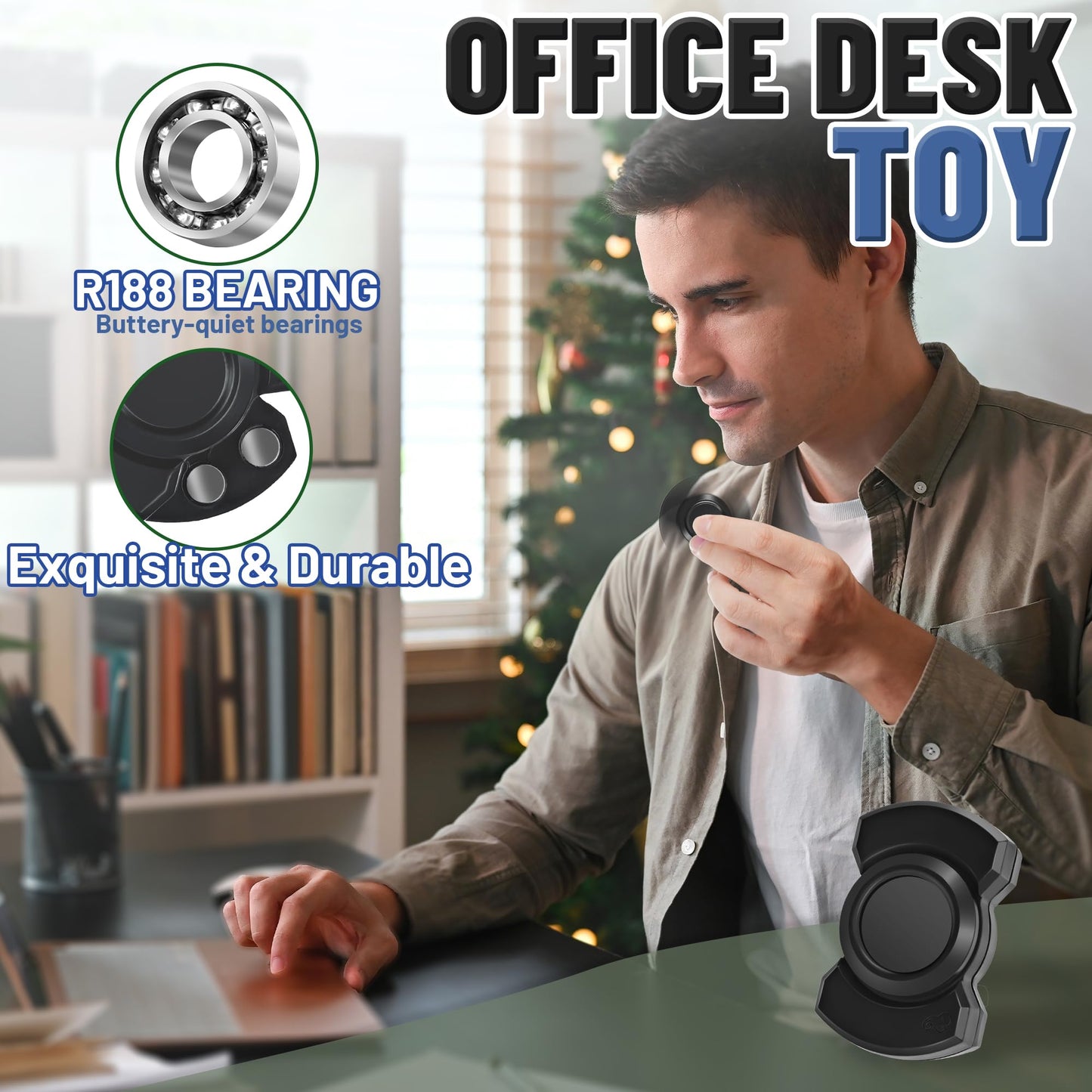 Chilvil 3-in-1 Fidget Spinner: Magnetic Slider, Clicker & Spinner for Focus