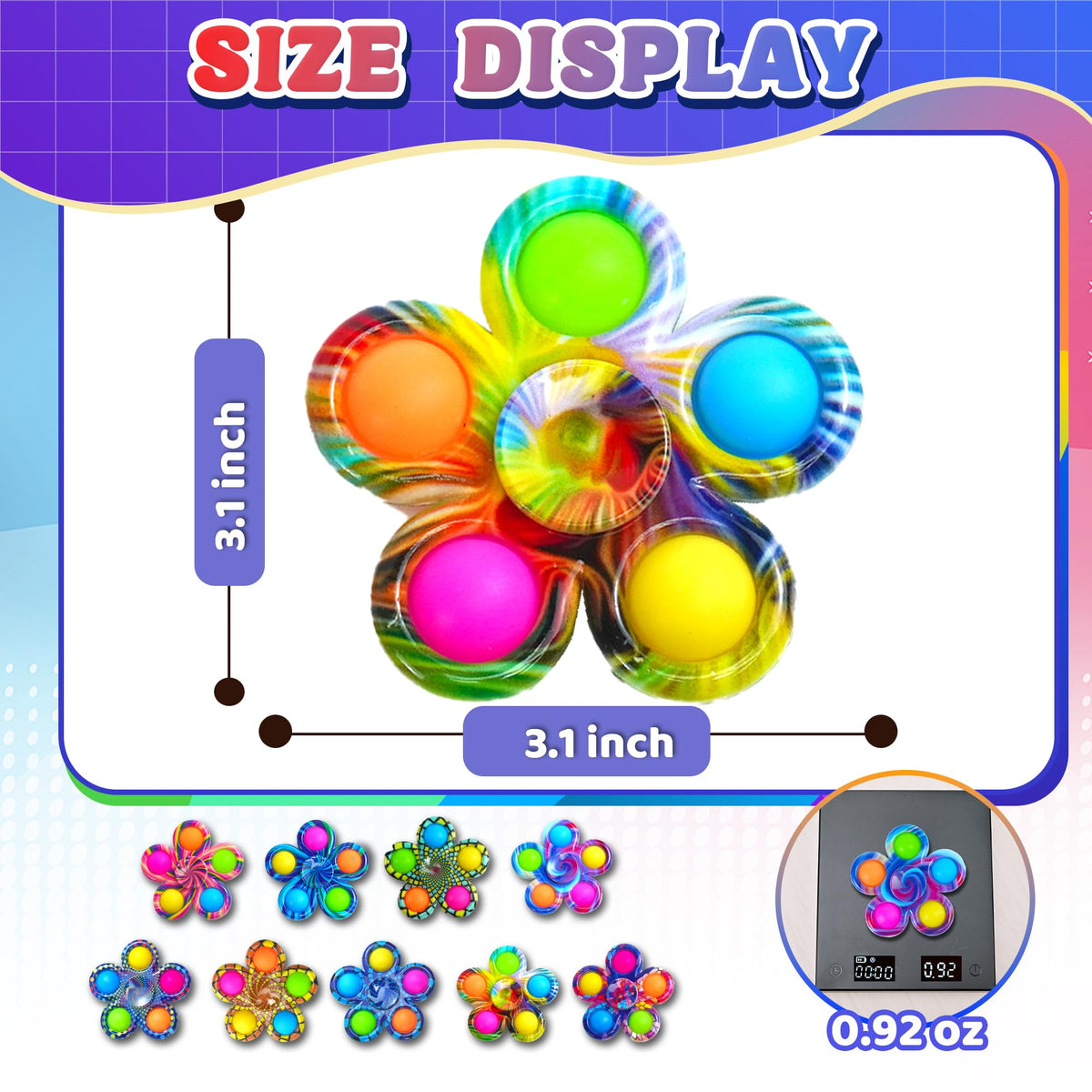 Chilvil 9-Piece Fidget Spinner Set – Party Favors, Sensory Toys for ADHD/Autism, Classroom & Gift