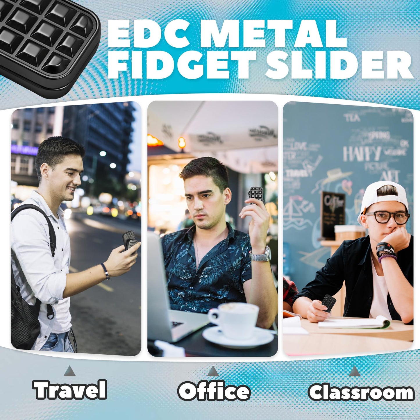 Chilvil Fidget Magnetic Slider – Metal EDC Desk Toy for Adults, Stress Relief & Focus