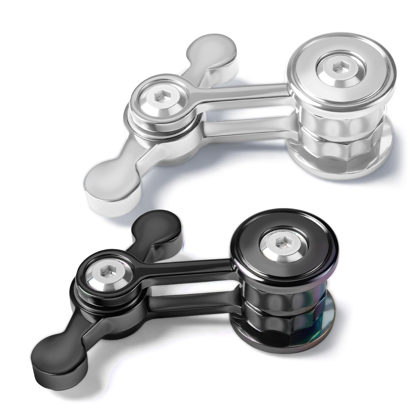 Chilvil Fidget Spinner for Adults – Silent Metal Desk Toy for Focus & Calm (Black & Silver)