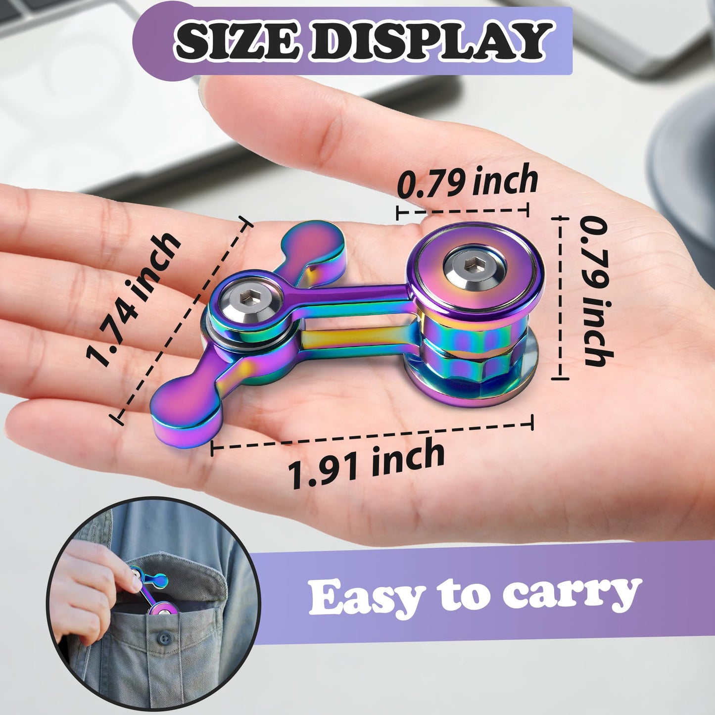 Chilvil Fidget Spinner for Adults – Quiet Metal Desk Toy in Blue