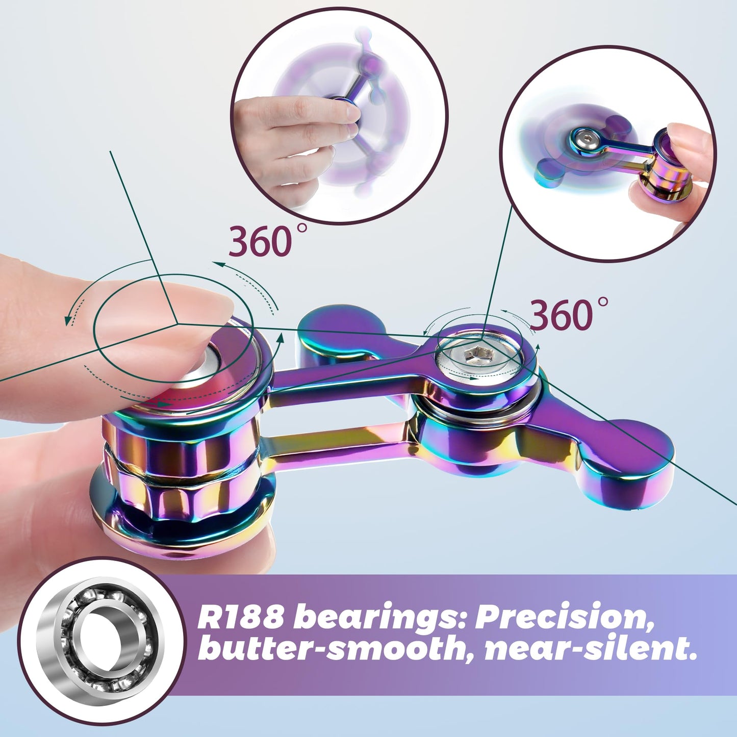 Chilvil Fidget Spinner for Adults - Quiet Metal Desk Toy