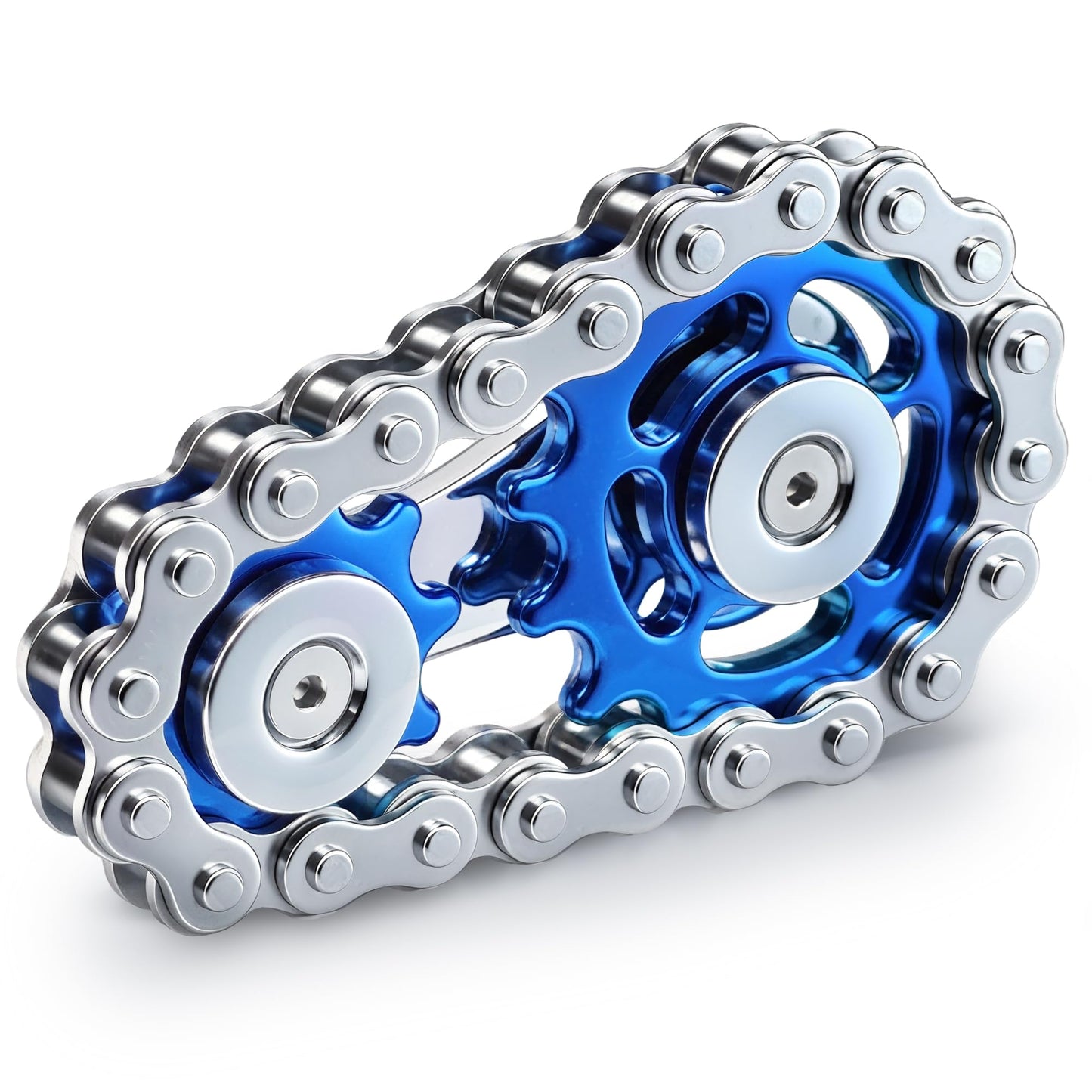 Chilvil Metal Fidget Spinner – Blue Stainless Steel EDC Toy for Adults & Teens