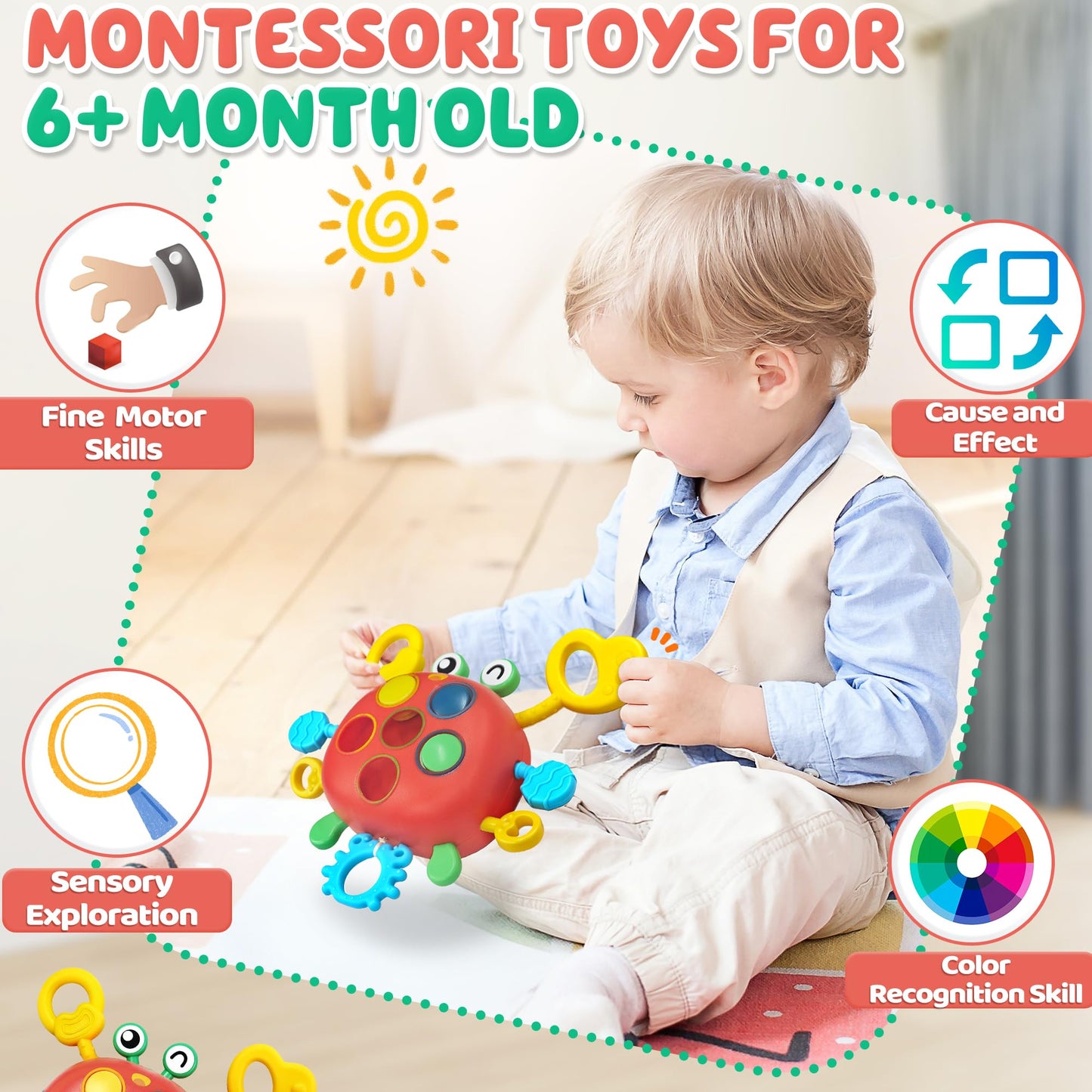 Chilvil Sensory Montessori Travel Toys for Toddlers (1-3) - Airplane & Road Trip