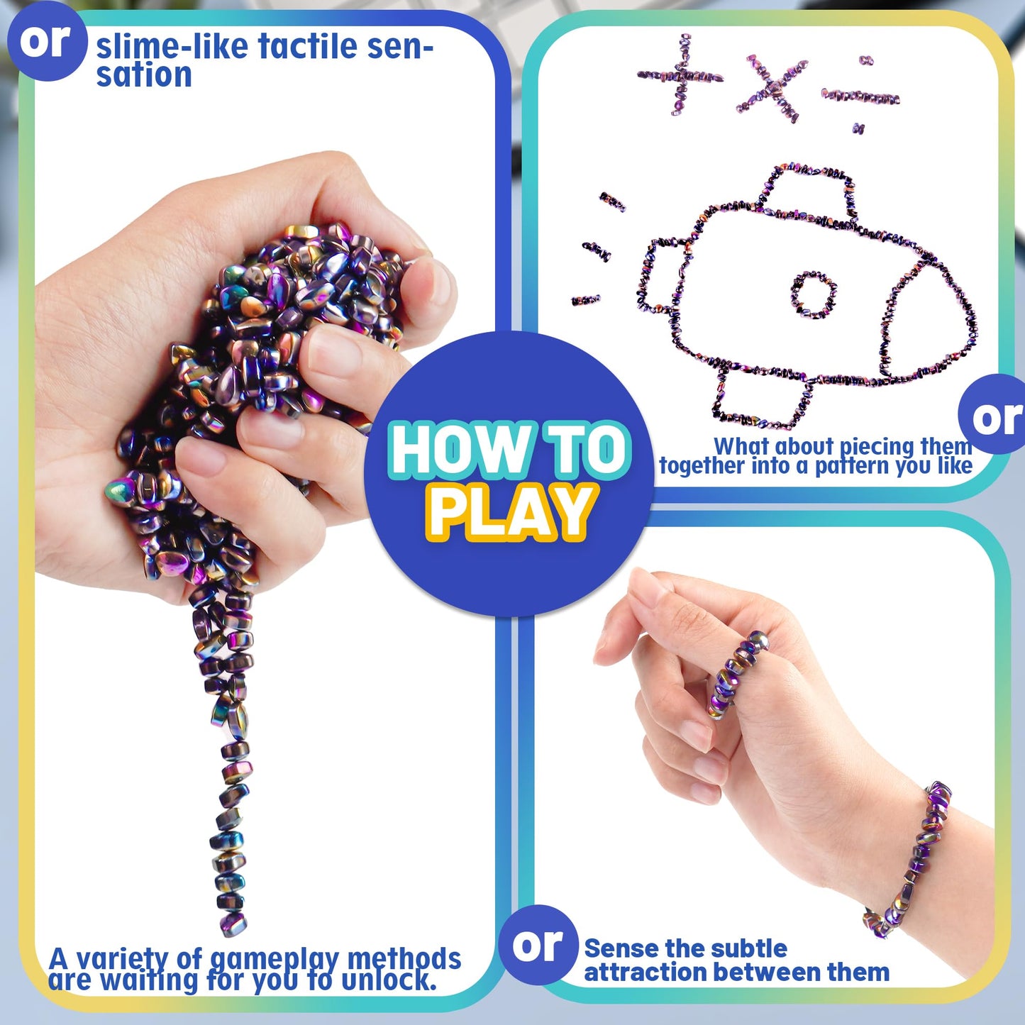 Chilvil 1000pc Magnetic Fidget Beads in Tin | Sensory Beads for Teens & Adults | Easter & Gift Ideas