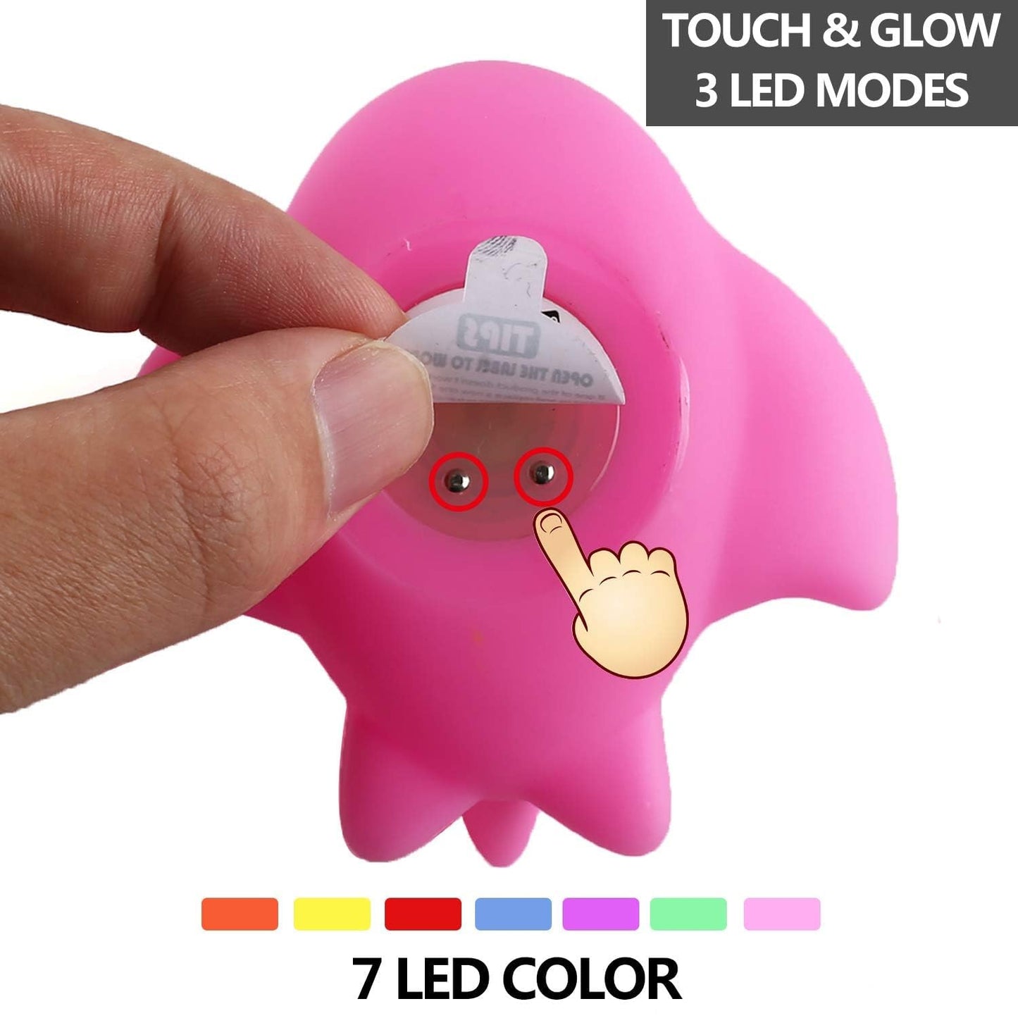 CHIMAGER 6-Pack No Hole Bath Toys – Light-Up Floating Toys for Baby & Kids