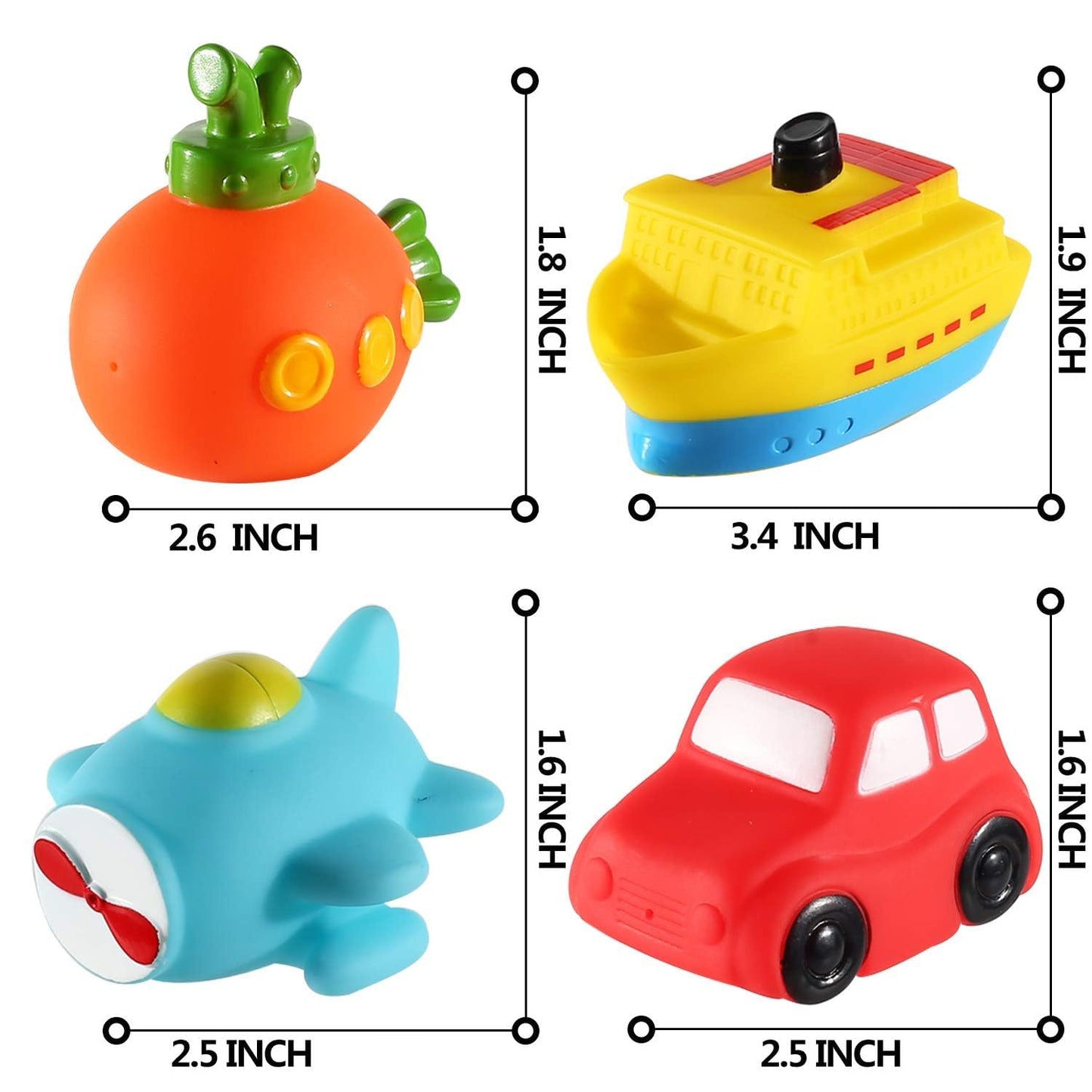 CHIMAGER 6-Pack No Hole Bath Toys – Light-Up Floating Toys for Baby & Kids