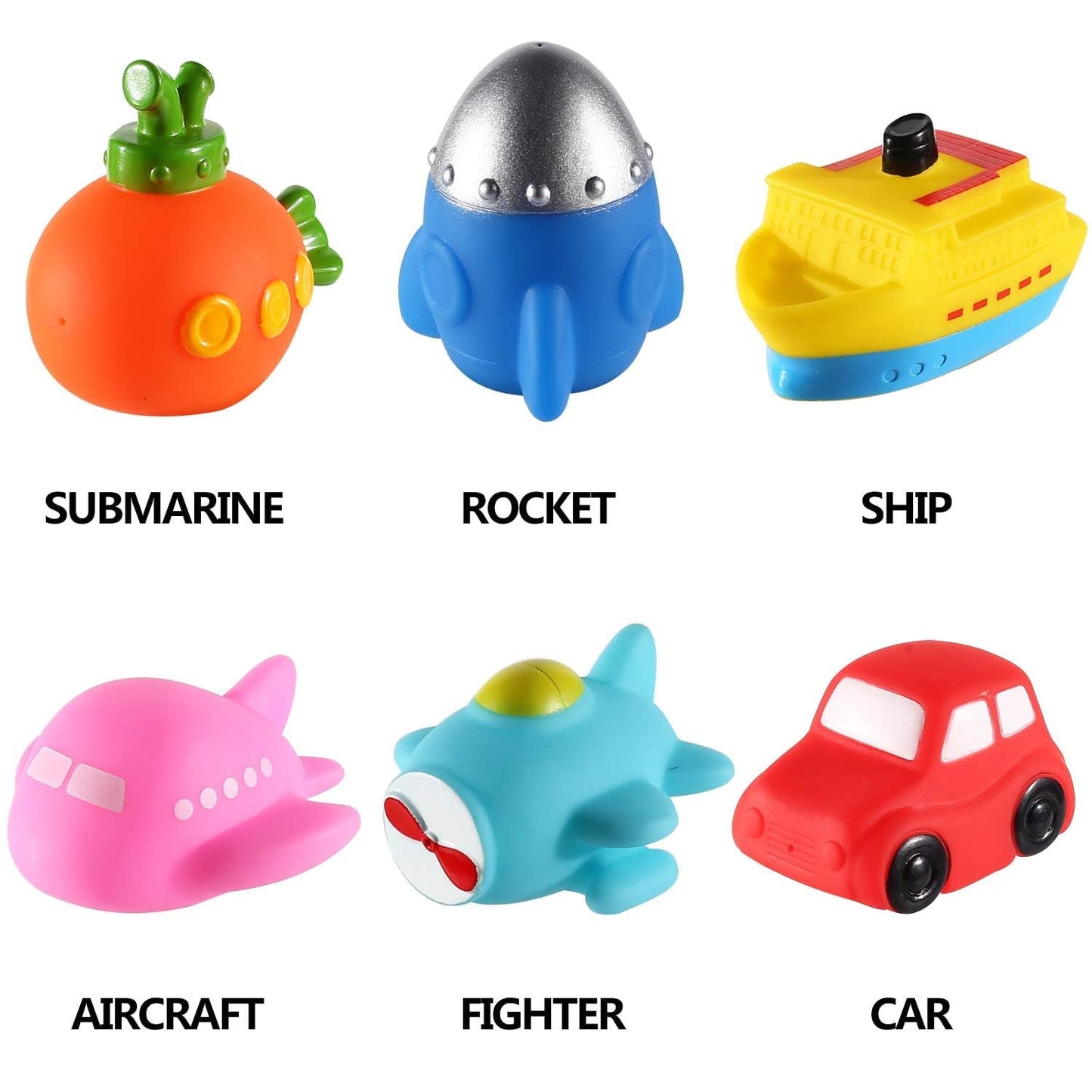 CHIMAGER 6-Pack No Hole Bath Toys – Light-Up Floating Toys for Baby & Kids