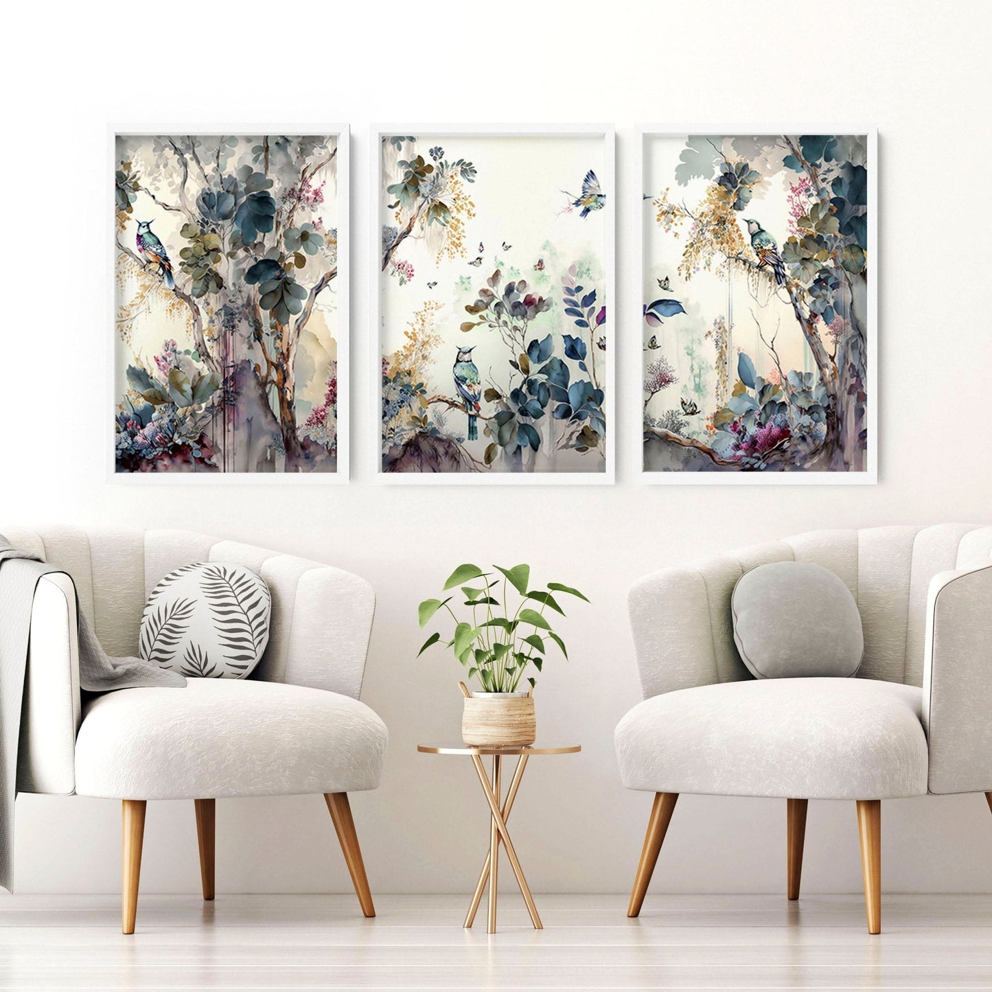 Framed Wall Art for Living Room – Set of 3 Prints