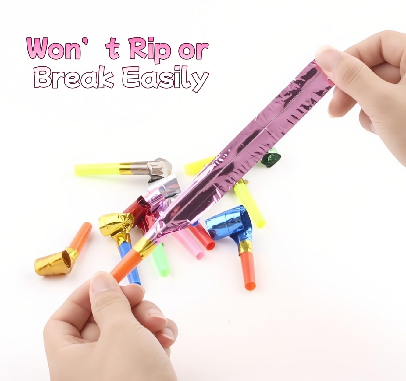 Chinshwehaw 30-Pack Colorful Party Blowouts – Automatic Roll-Out Squawker Horns
