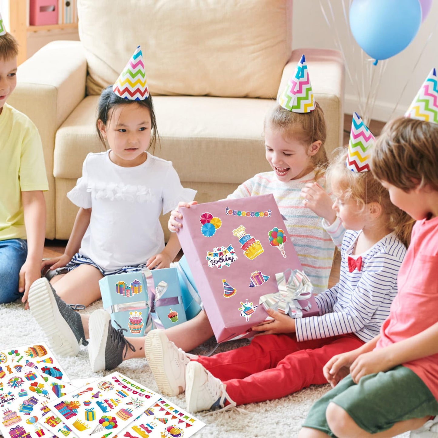 Chinyuti 315Pcs Happy Birthday Stickers – Colorful Party & Scrapbook Decor