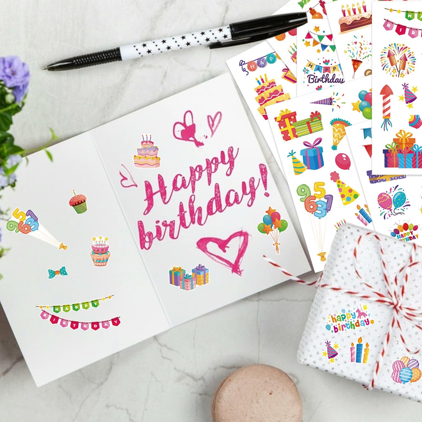 Chinyuti 315Pcs Happy Birthday Stickers – Colorful Party & Scrapbook Decor