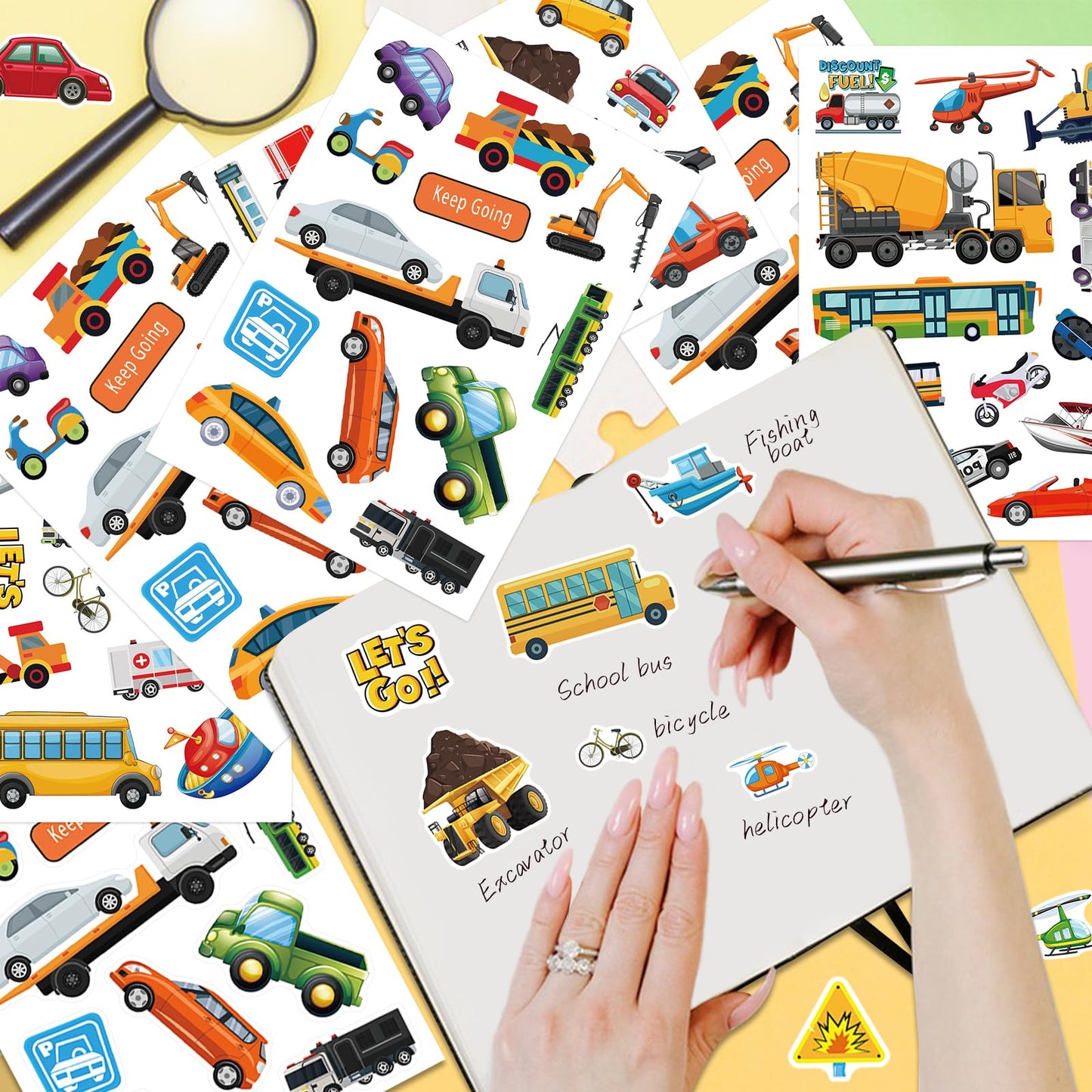 Chinyuti 312Pcs Transportation Stickers – Cute Car & Truck Decals