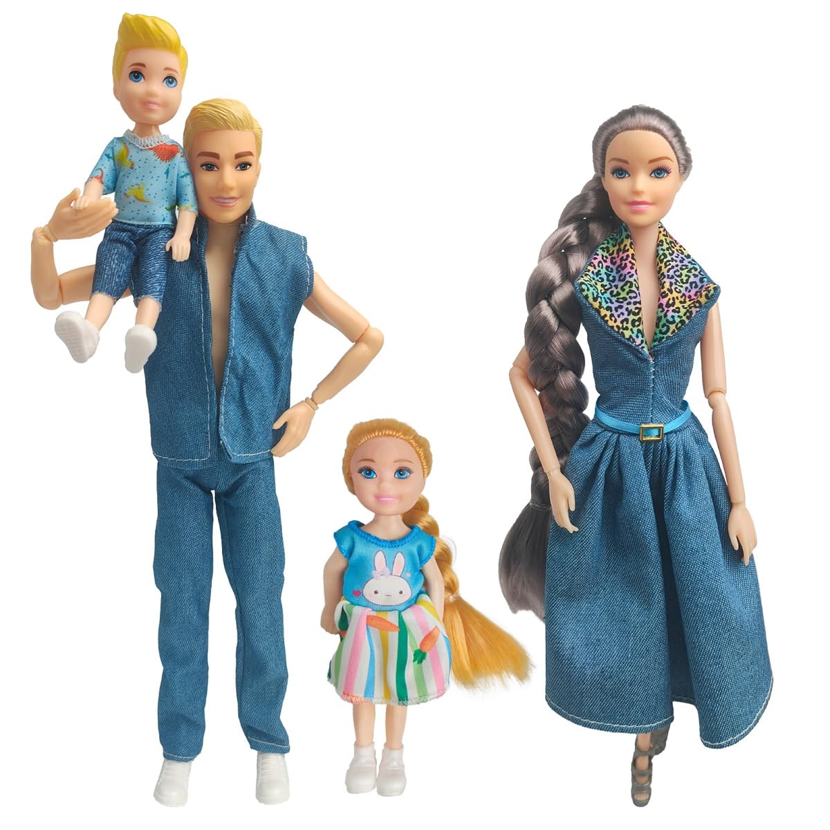 Chioldilly Interactive Family Toy Figures Set – Imaginative Family Doll Play