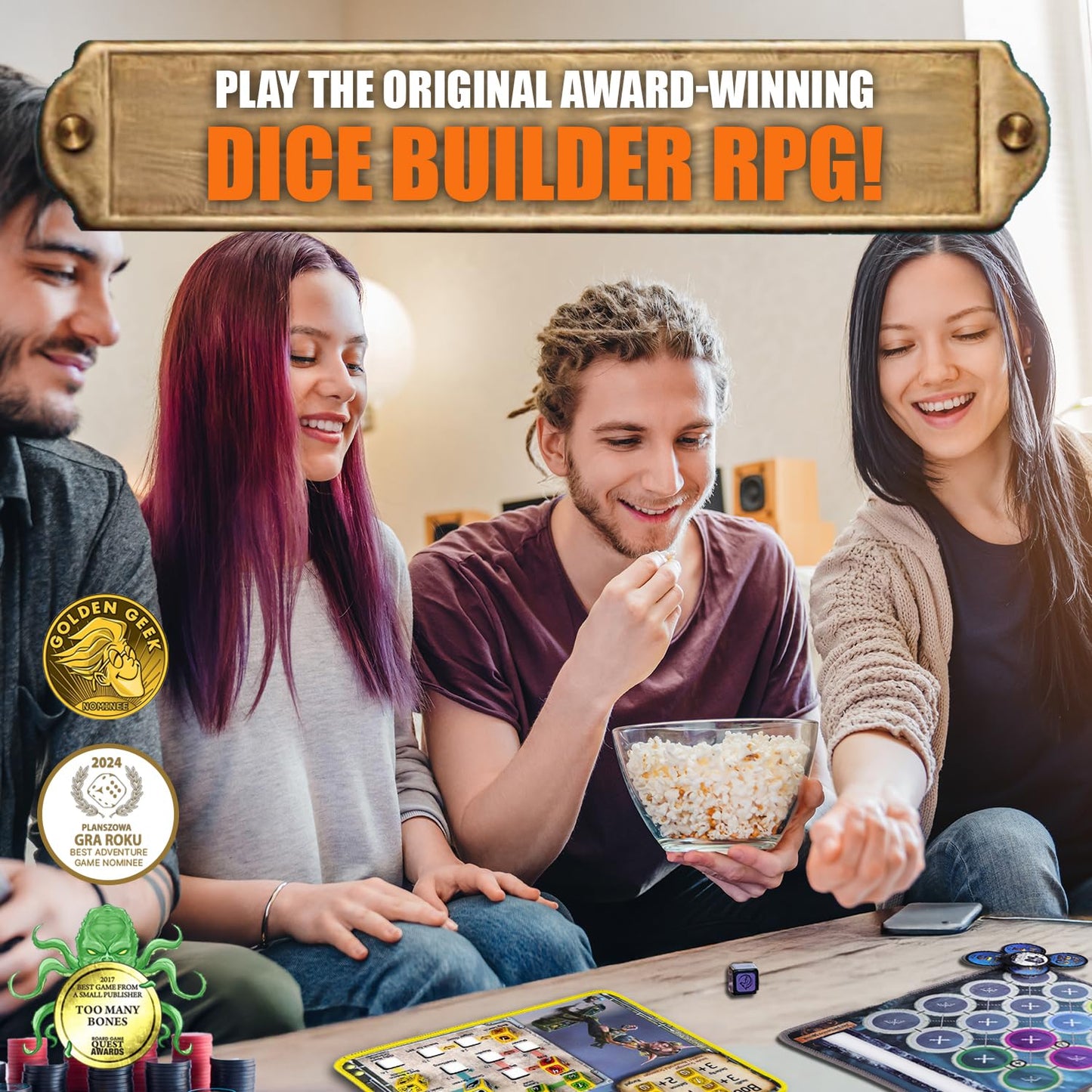 Chip Theory Games Too Many Bones Dice Builder – Solo & Co-op Tactical RPG for 1–4 Players