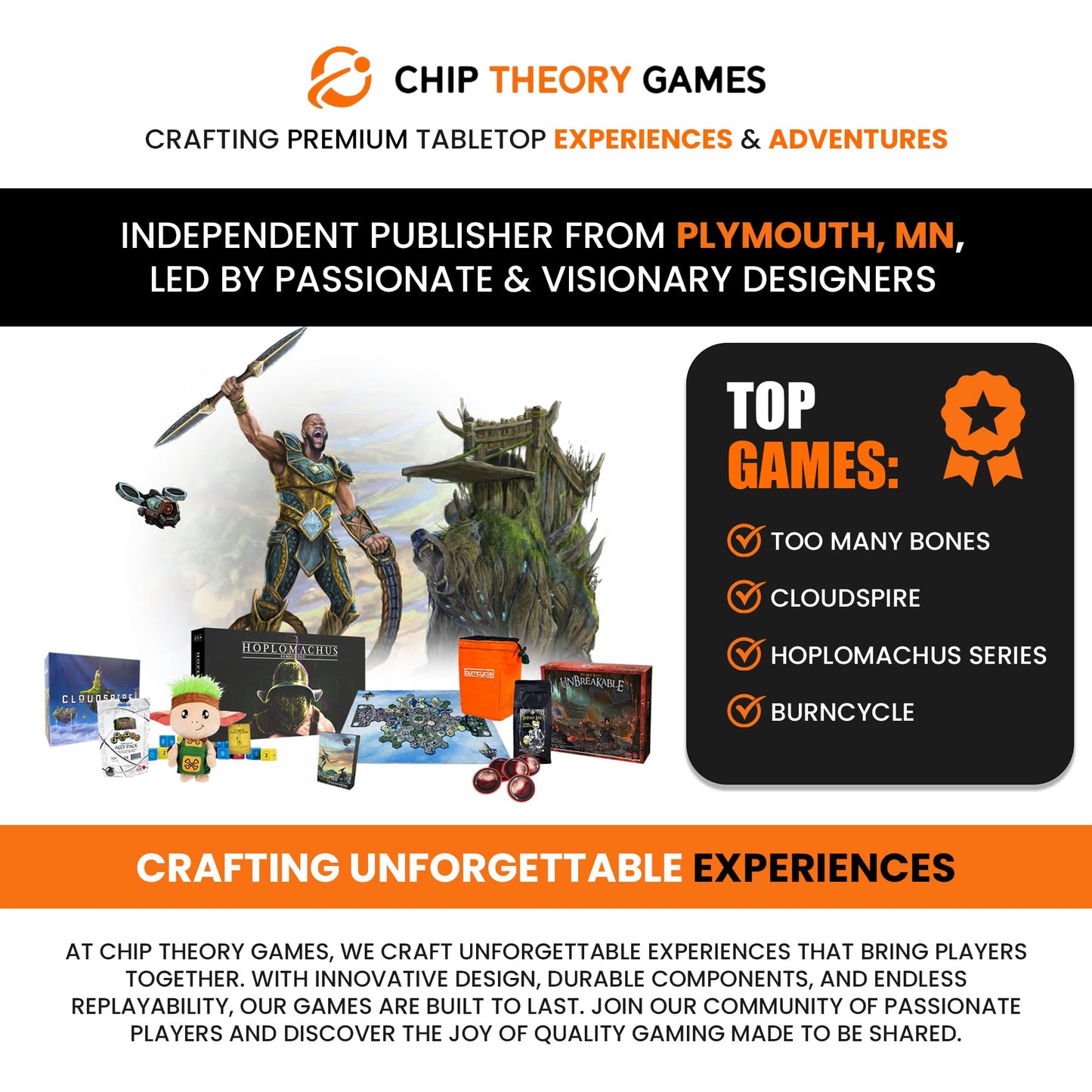Chip Theory Games Too Many Bones Dice Builder – Solo & Co-op Tactical RPG for 1–4 Players