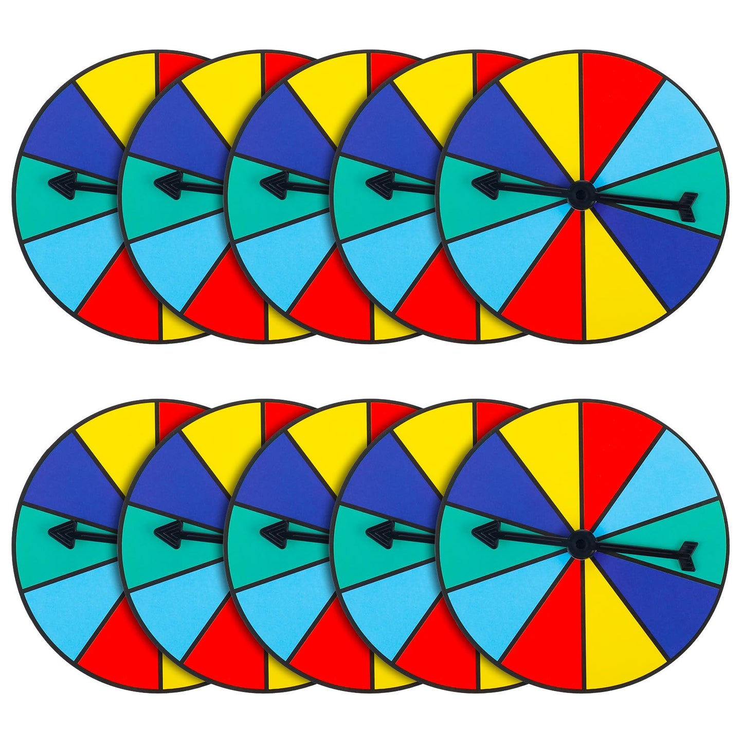Chivao 10 Sets Game Spinner Wheel – Blank Erasable Spin Board with Plastic Rotating Arrows