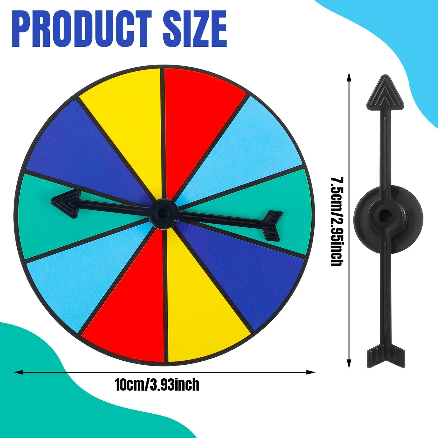 Chivao 10 Sets Game Spinner Wheel – Blank Erasable Spin Board with Plastic Rotating Arrows