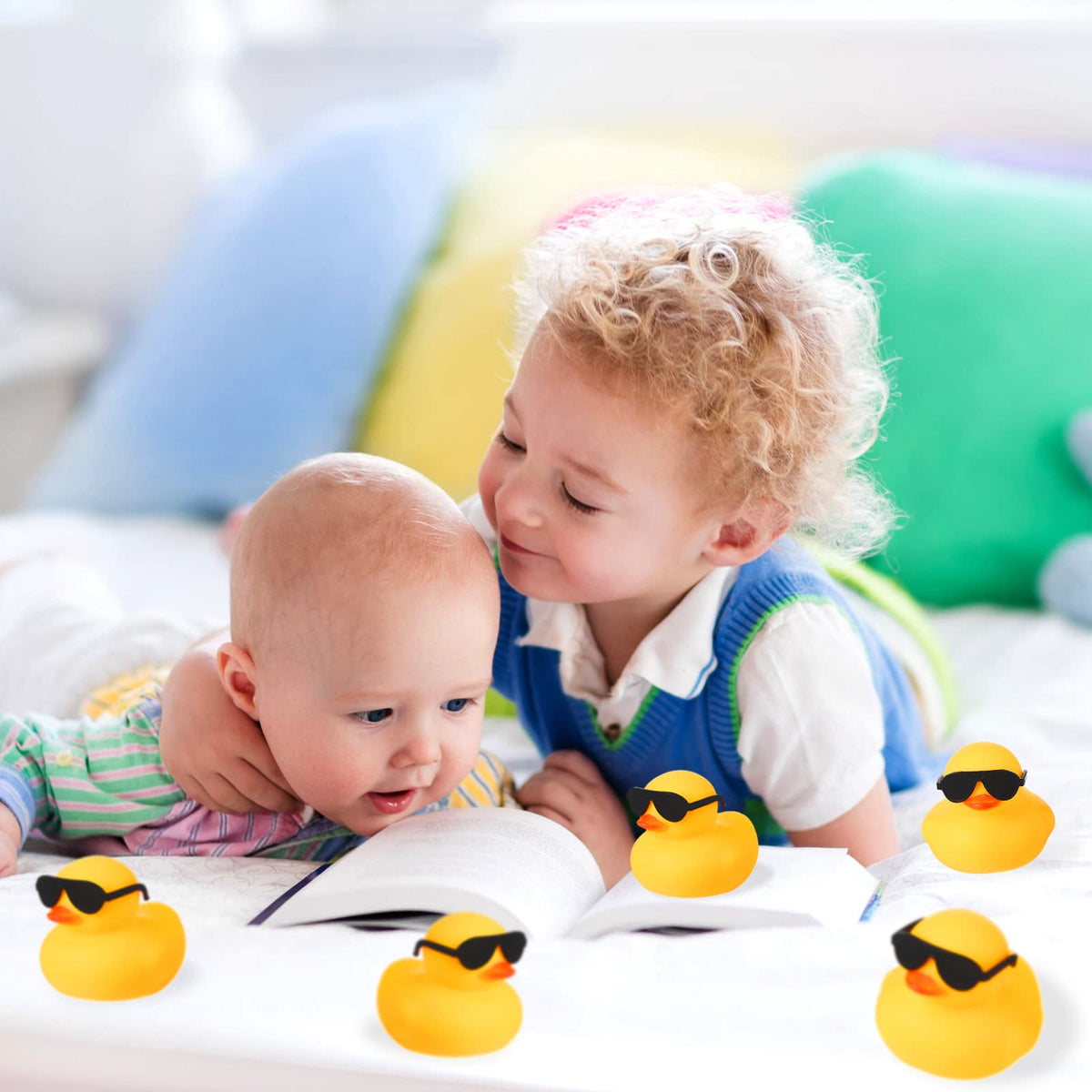 Chivao 24 Mini Rubber Ducks with Sunglasses – Bath Toy Set
