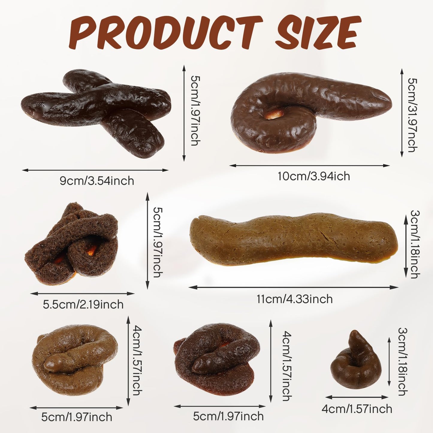 Chivao 7-Piece Fake Poo Set — Realistic Prank Toys for April Fools' Day
