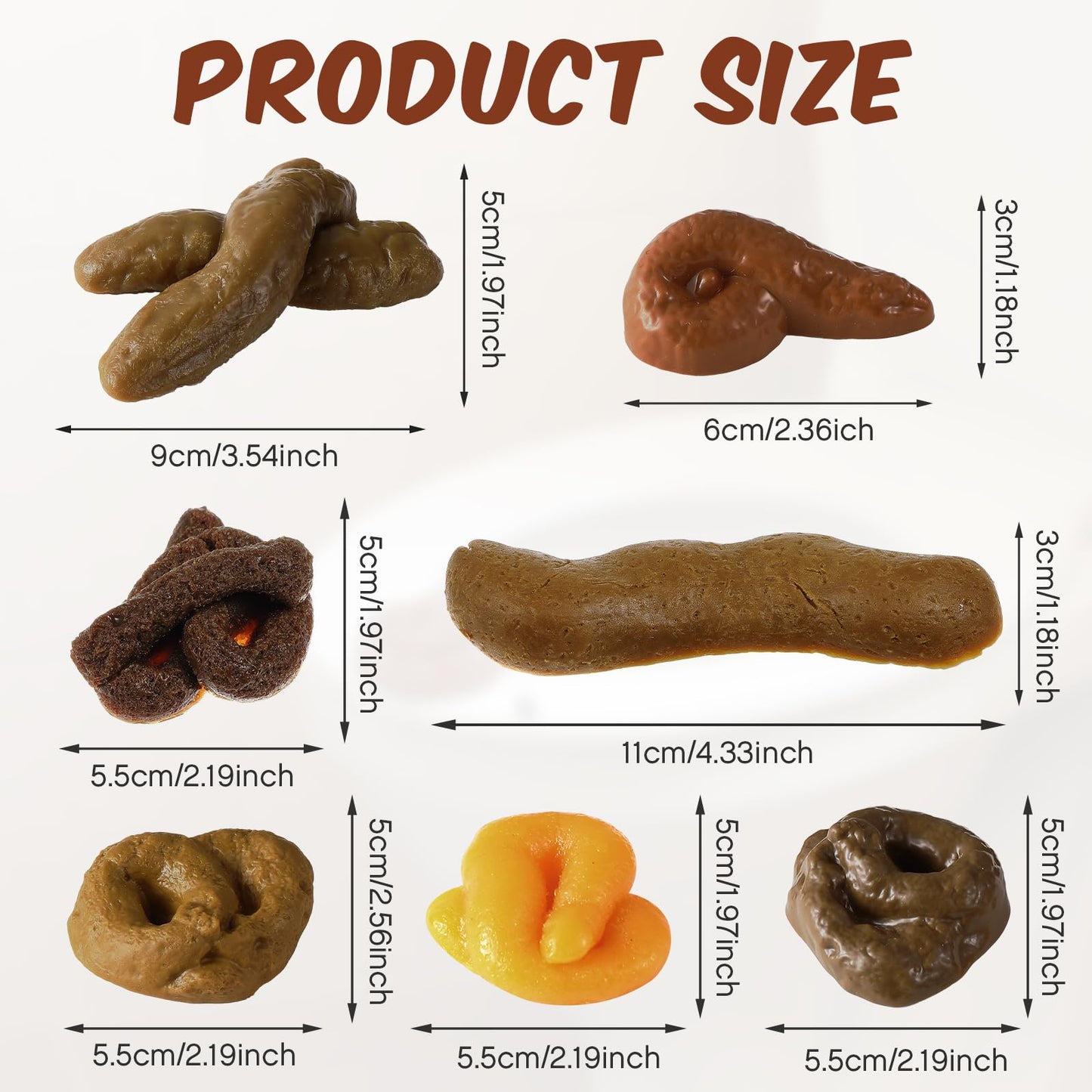 Chivao 7-Piece Realistic Fake Poo Toy Set for Pranks | Gag Gifts