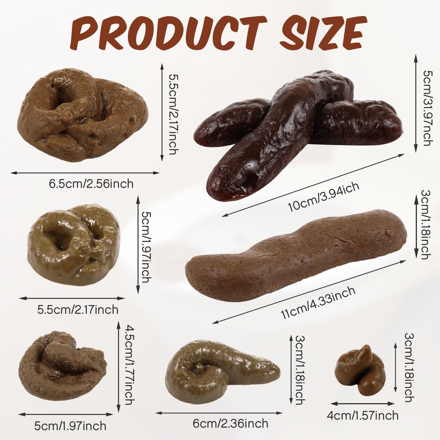 Chivao 7 Pieces Fake Poop – Realistic Prank Turd Toys for April Fools