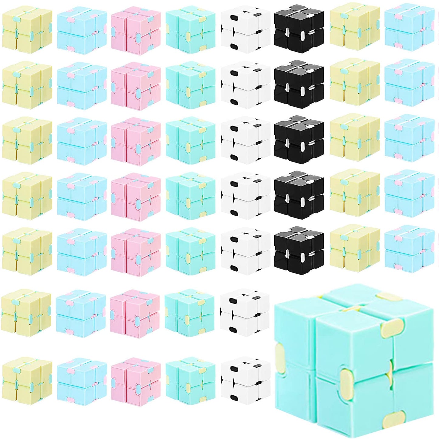 Chivao 48-Pcs Christmas Cube Sensory Toy (Macaron Style) | Infinite Fidget