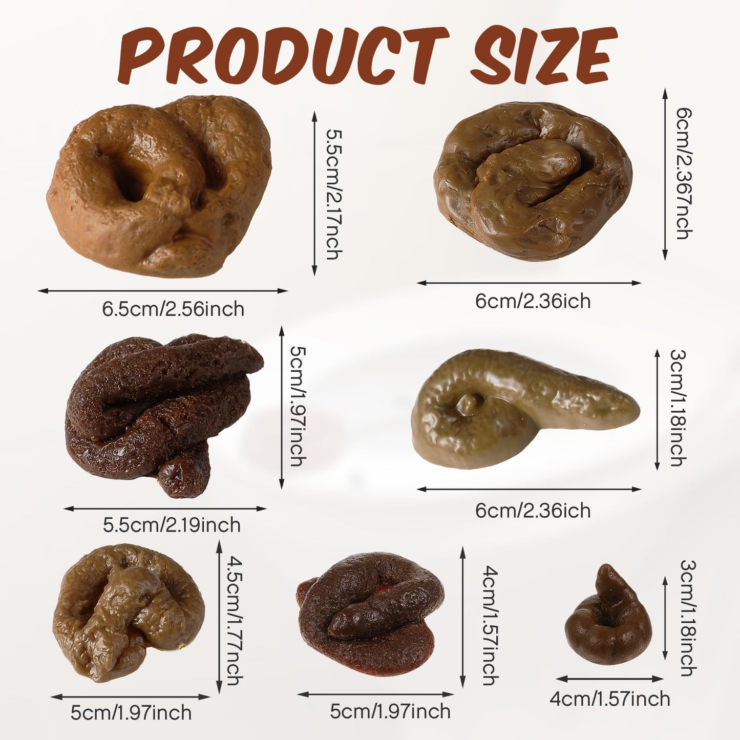 Chivao 7 Pieces Fake Poo – Realistic Prank Turd Toys for April Fools